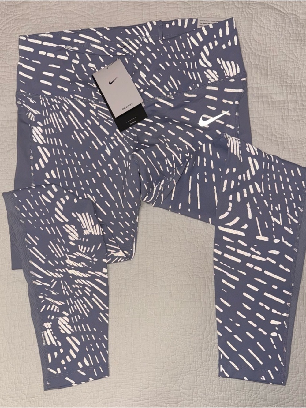 Nike Slate Blue & White Printed Running Leggings - Picture 5 of 5